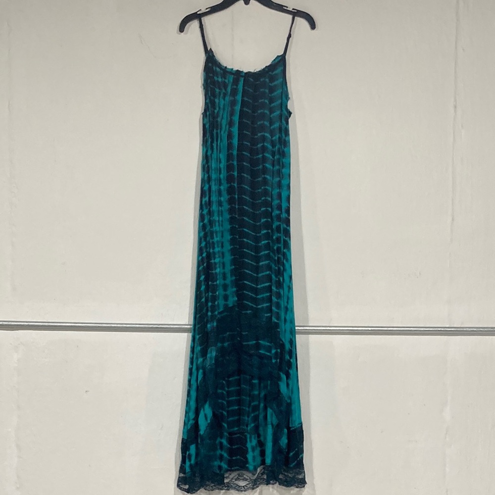 Tie-dyed swim cover spaghetti strap